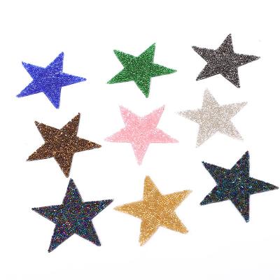 China Flatback 7cm Tube Crystal Beads Star Badge DIY Pattern Iron On Rhinestone Transfer Patches Applique Sticker For Clothing Shoe Bag for sale