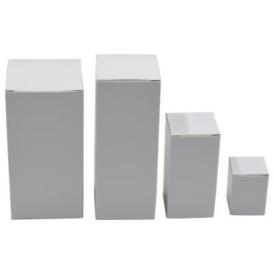 China Recyclable Multi Size White Cardboard Essential Oil Folding Paper Cosmetic White Cardboard Boxes Gift Packaging Gift Boxes for sale