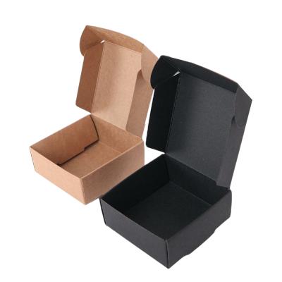 China Eco-Friendly Ready Stock Small Paper Gift Box Square Plain Kraft Sock Candy Jewelry Packing Box Kraft Paper Box for sale