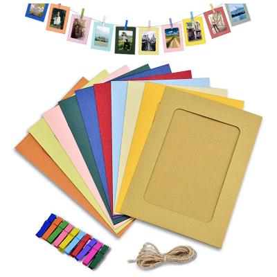 China Custom Style Wholesale Decorative Paper Photo Frames OEM Design Colorful Wrapping Paper Wall Hanging Picture Photo Frame for sale