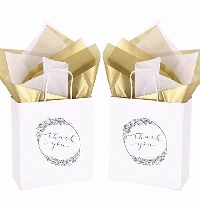 China Moisture Proof Premium Metallic Gold And White Tissue Gift Wrap Paper Bulk Perfect For Party Gift Bags DIY Opens Wrap Tissue Paper for sale