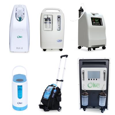 China Olive High Quality 2-9L Dual Flow Medical Grade Oxygen Concentrator 93% Purity 10 Liter Oxyzen Home And Hosptical Concentrator For Public Ser for sale