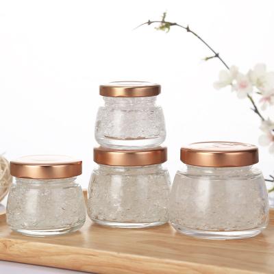 China Freshness Preservation Wholesale Food Container Mason Jar Storage Airtight Mini Short Clear Glass Jar With Stainless Screw Lid for sale