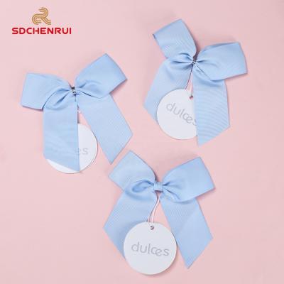 China Hand Made High Tenacity Small Self Adhesive Satin Ribbon Bow With String Loop/Elastic Band For Gift Wrapping Decoration for sale