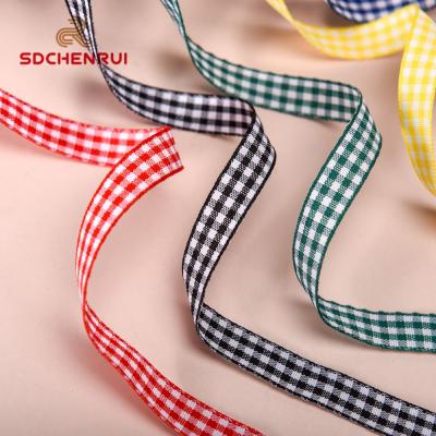 China Beautiful New Arrival Gingham Weave Ribbon Scotland Ribbons For Gift Box Hand Craft Decoration for sale