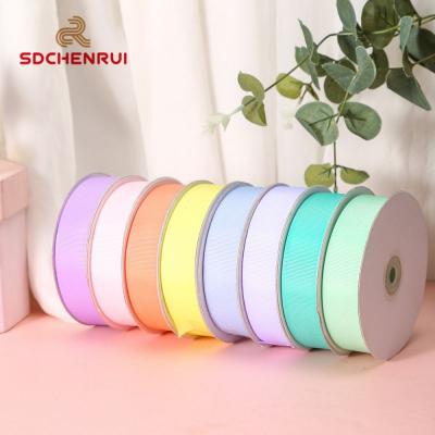 China Wholesale Recyled Manufacturer Customized Colorful Polyester Grosgrain Ribbons For Decorative Gift In 50/100yards Per Roll for sale