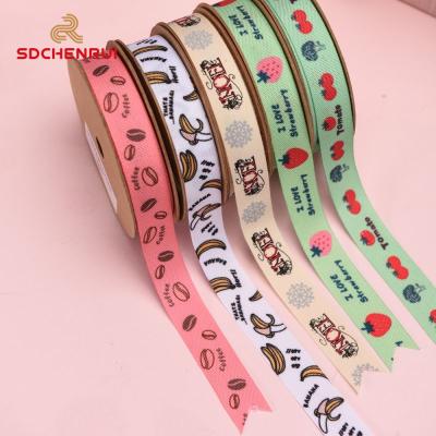 China Recyled 1.5cm Ribbon Printing Popular Cartoon Movie Character Custom Designer Printed Cotton Ribbon for sale