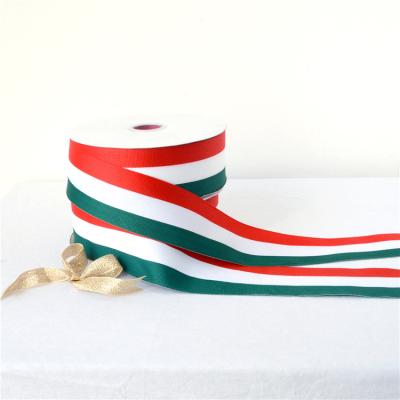 China Eco - Friendly 15mm Polyester Satin Material Striped Ribbon For Hat Decoration Hats Band for sale