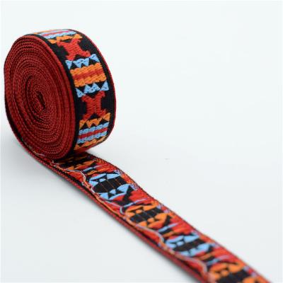 China 2020 High Tenacity Free Sample Supplier 75 Mm Decorative Floral Woven Ribbon Jacquard Ribbon Ethnic Flowers Ribbons For Webbing for sale