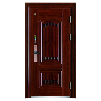 China Widely Used Top Anti Theft Excellent Brown Cold Rolled Steel Security Door for sale