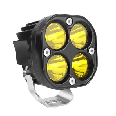 China For Motorcycle or Car 30W Mini Led Projector Headlight Auto 4300K ​​4LEDS Yellow Led Spotlight 12V Driving Lights Fog Lights For Motorcycle for sale