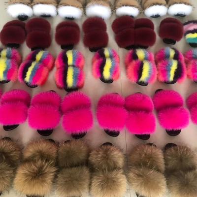 China Fashion Trend Fashion And High Quality Fur Slides For Kids Sheep Fur Slides Mink Fur Slippers for sale