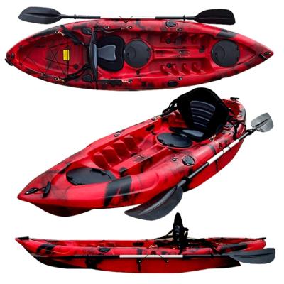 China Customized high quality hot sale LLDPE plastic single sit on ocean kayak with seat and paddle luxury kayak canoe for sale