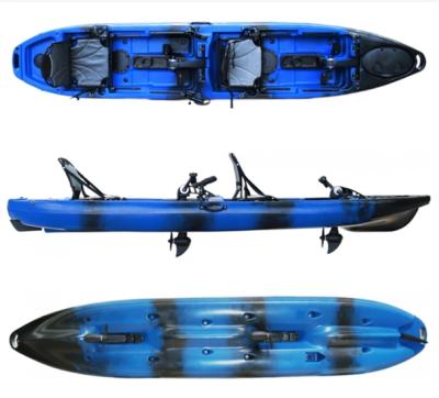 China LLDPE Factory Sale Customized LLDPE Double Sit On Top Hand Pedal Thruster Free Fishing Boat Drifting Racing Water Ski Kayak Canoe for sale