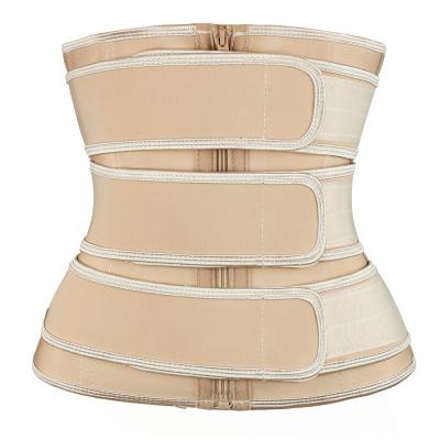 China Women's Waist Slimming Stretch Trainer Wholesale Best Zipper 3 Belts Latex Waist Corset for sale