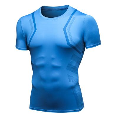 China Men Compression Muscle Sustainable Breathable T Shirts Plus Size Gym T Shirt Sports Workout Apparel for sale