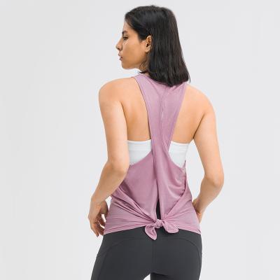 China Sports Fitness Yoga Vest Loose And Breathable Viable Vest For Women Gym Sleeveless Tank Top Women for sale