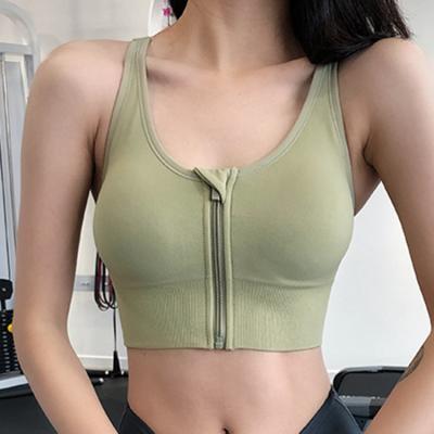 China Plus Size Women's Zipper Sports Bra Fitness Shockproof Running Bra Yoga Vest Bra Back Bra Beautiful for sale