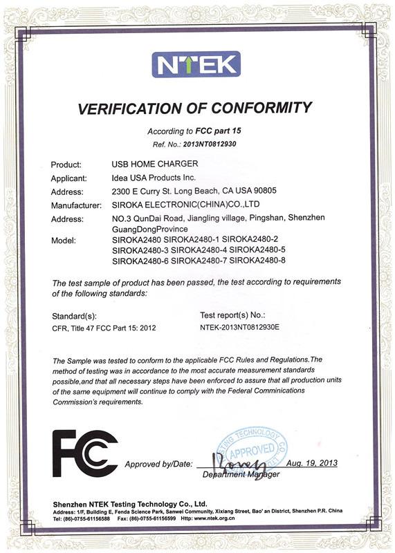 FCC - Shenzhen Siroka Electronic Co., Ltd.