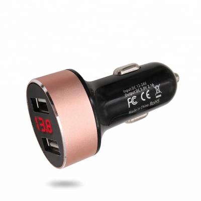 China Small& New Arrivals Portable 5V 3.1A Used Car Battery Charger Sale Dual USB Car Charger with LED Screen for gionee mobile phone for sale