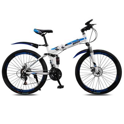 China Carbon Steel Folding Mountain Bike Full Suspension Mountain Bike Foldable Bicycles Wholesale High Carbon Steel Folding Bike For Adults for sale