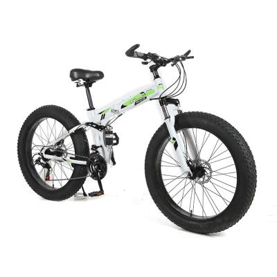 China Customizable 26 Inch High Carbon Steel Bike Snow Mountain Bike Big Tire Fat Tire Folding Bicycle Te koop