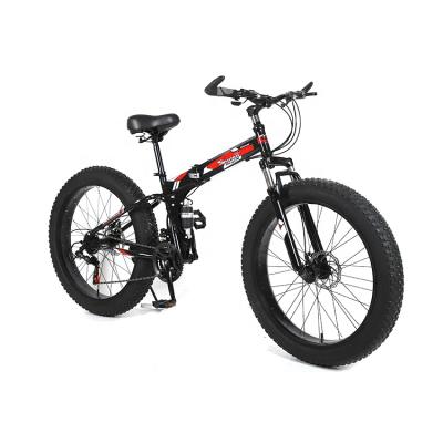 China Customizable 26 Inch High Carbon Steel Fat Bike Mountain Snow Tire Folding Bike Fat Bike Te koop