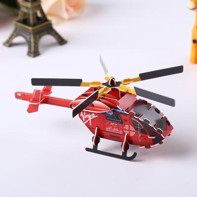 China Cartoon Toy Educational toys children learning 3d pp plastic helicopter puzzle for promotion gifts for sale