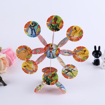 China Cartoon Toy Hot sale kids plastic card lenticulares tazos 3d game toys diy pogs for snack food promotion for sale