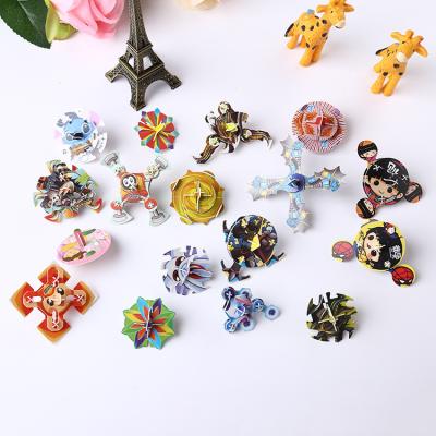 China Cartoon toy OEM factory direct promotion gift tazo cartoon pp 3d puzzle spinner spinner card for kids for sale