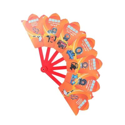 China Europe Cartoon Custom Hand Printed Plastic Advertising Decorative Folding Fan for sale