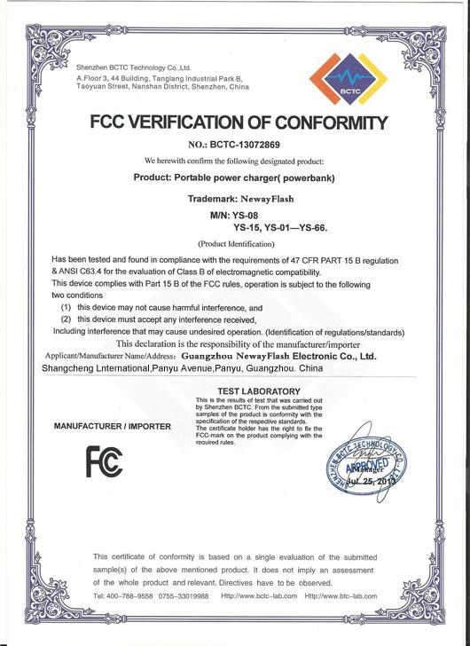 FCC - Guangzhou Newayflash Electronic Technology Limited