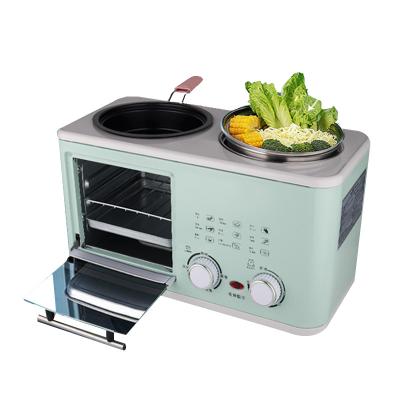 China Three In One Garage Toaster Bread Oven Electric Grill Meat Barbecue Steak 3 In 1 Breakfast Machine for sale