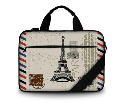 China Customizable Business Canvas Laptop Bag Make Your Own Logo Women Messenger Bags 13.3 15.6 17.3 Inch With Shoulder Strap + Handle for sale