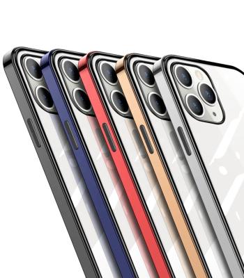 China Ultra Thin Feeling Glass Shockproof Plated Case For Apple iPhone 13 for sale