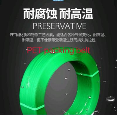 중국 PET packaging belt, PET plastic steel packaging belt, tensile force: 200-1000KG, cold resistance, wet resistance, 판매용