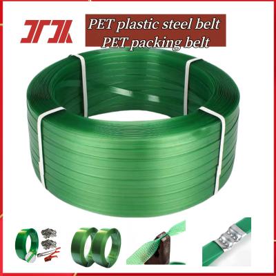 China Green PET Packaging Strap Band Plastic Rolls Customized Size for sale