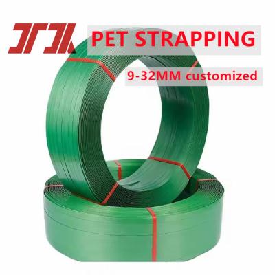 China Gepersonaliseerde polyester PET Palet Verpakking Plastic Steel Strapping Rolls Strips Voor Verpakking Te koop