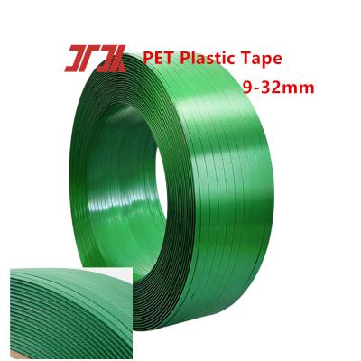 China Plastic strapping tape, pet strapping tape, PET plastic steel strapping tape, 20KG/roll, tensile strength 1500KG for sale