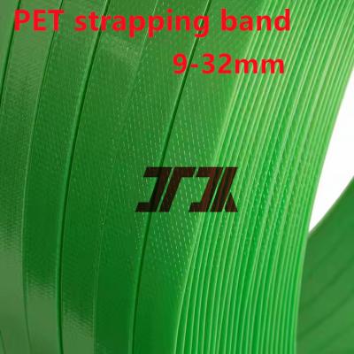 중국 Custom Green PET Strapping Roll High Tension Polyester Band With 9-32mm 판매용