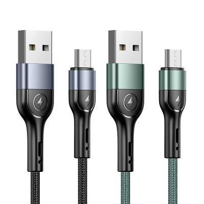 China 2A Current Micro USAMS US-SJ450 U55 Aluminum Alloy Braided USB Data Cable For Devices With Micro Port for sale