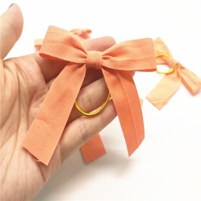 China Custom RTS Hair Decoration 100% Handcrafted Cotton Ribbon Bows With Elastic Band for sale