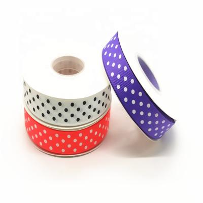 China 2019 Red High Tenacity RTS Ribbon With Dots In 3rolls Set Wide Wrap 7/8 Inch 22mm Grosgrain Ribbon for sale