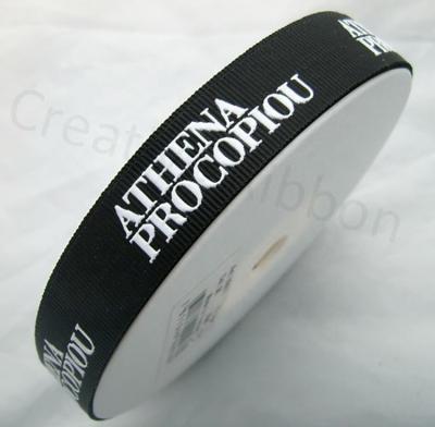 China Viable Custom Logo Wholesale Puff Raised Printed Grosgrain Ribbon For Gift Wrapping for sale