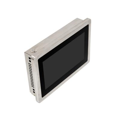 China Anti-corrosie 7 inch roestvrij staal touchscreen panel pc ventilatorloze IPC met J1900 J6412 met 2RJ45 Lan 2COM 6USB voor automatisering Te koop