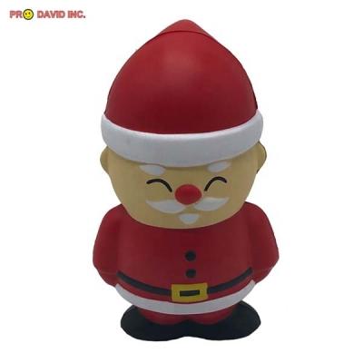 China Christmas 2019 New Arrival Promotional Toy Cute PU Soft Squishy Santa Claus With Hat Creative Stress Ball for sale