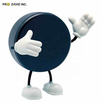 China Toy Factory Direct Promotional PU Hockey Puck With Arms And Legs Anti Curvy Stress Ball /promotional gifts for sale