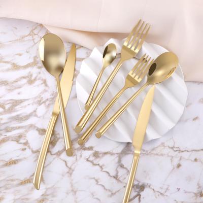 China Sustainable Wholesale DEACORY Stainless Steel Gold Plated Dinner Cutlery Set For Wedding for sale