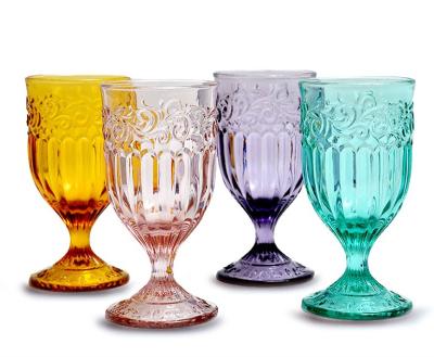 China Simple Hot Selling Colored Wedding Acrylic Crystal Wine Glass Cup Set for sale