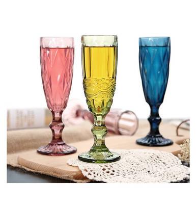 China Simple wholesale high quality cheap colorful wedding glassware champagne glass cup for sale